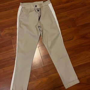 Asos Khaki Trousers with White Side Stripe